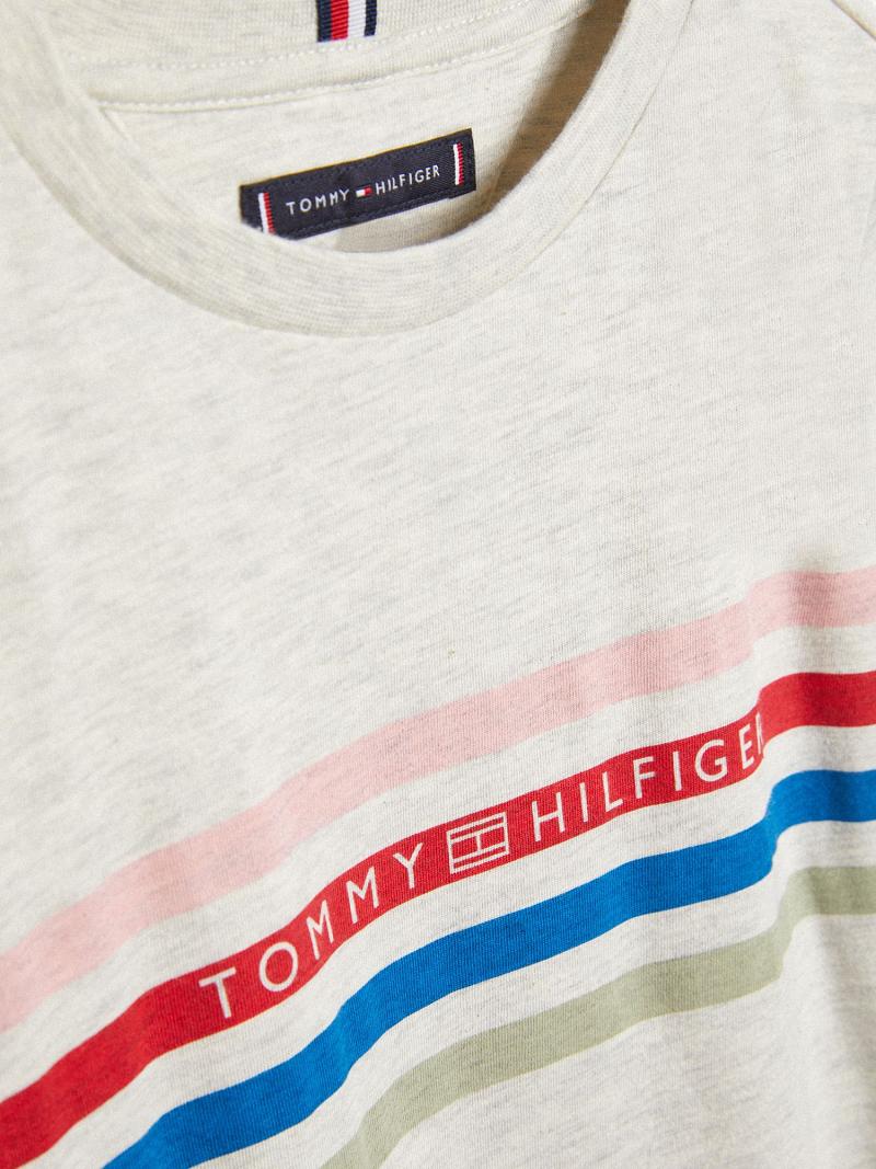 Fiú Tommy Hilfiger Spring Stripe Póló Fehér | HU 2293VRW